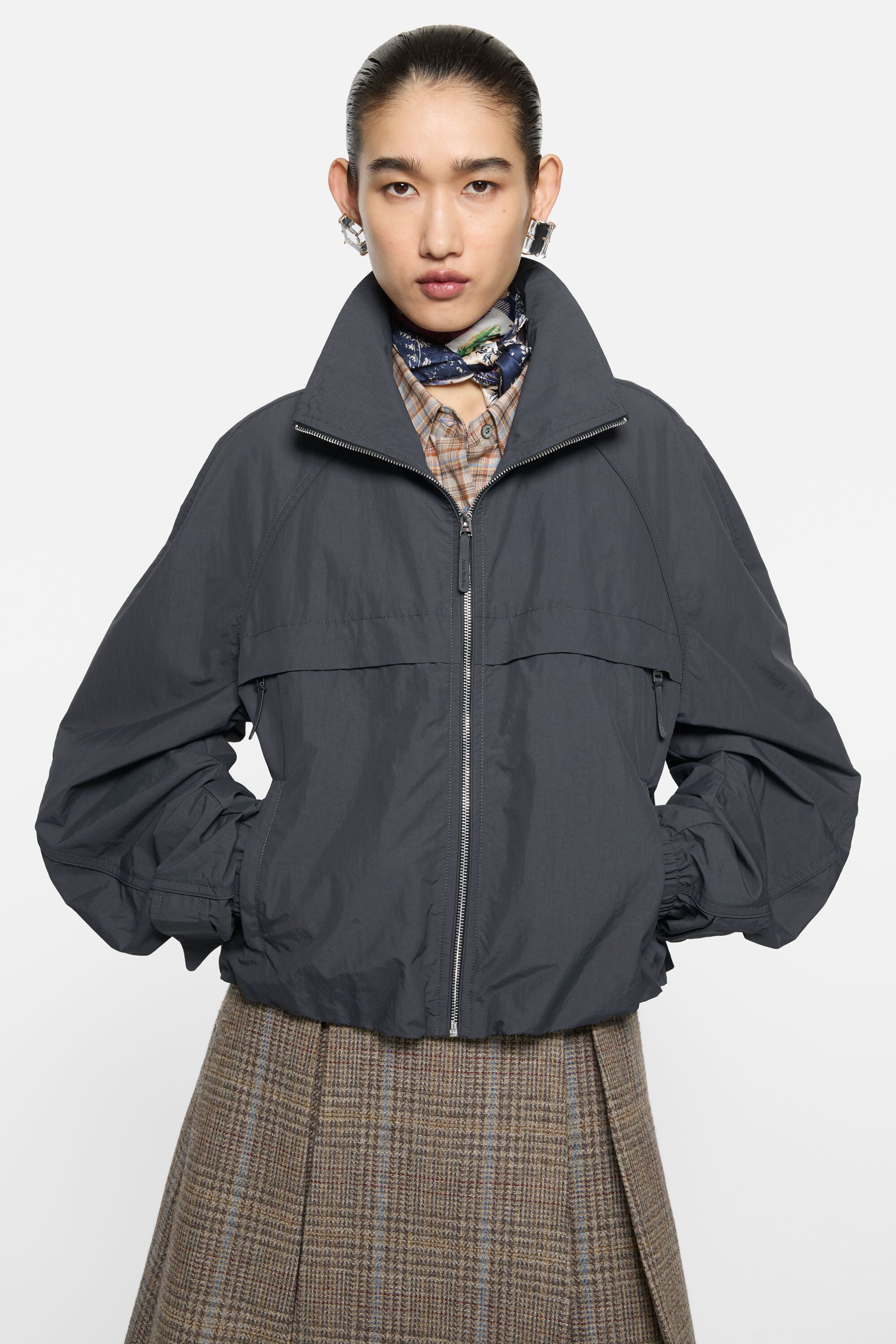 Acne Studios - Nylon logo jacket - Steel grey