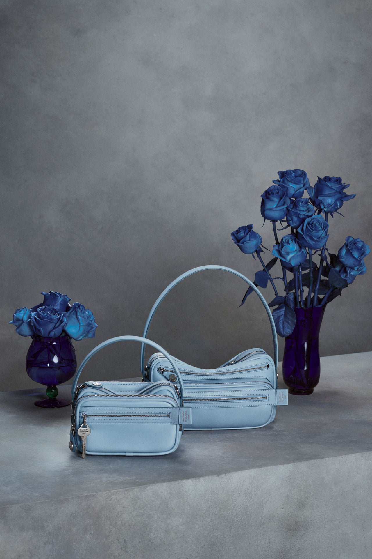 Acne Studios Camero bag in blue leather.