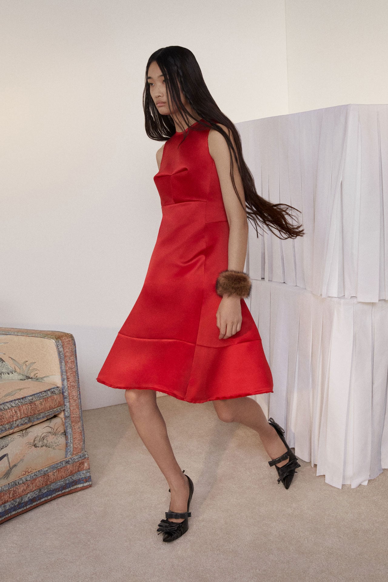 Acne Studios Womenswear FW26 Show Collection red dress.