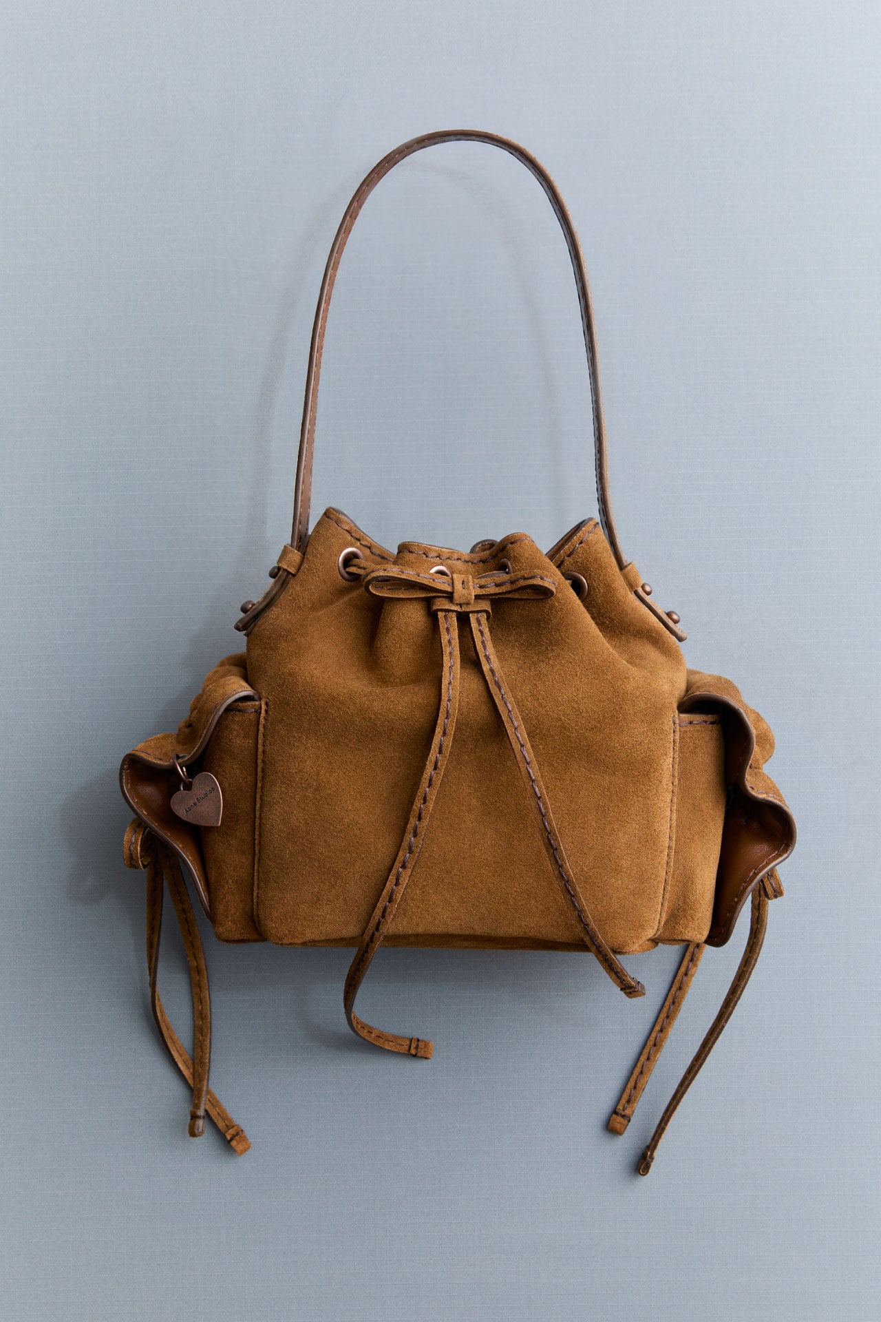 Acne Studios brown suede Multipocket bag.