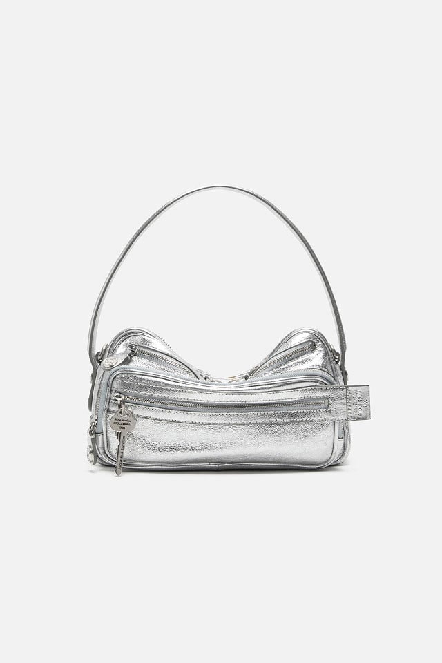 Silver shiny Acne Studios Camero Party shoulder bag
