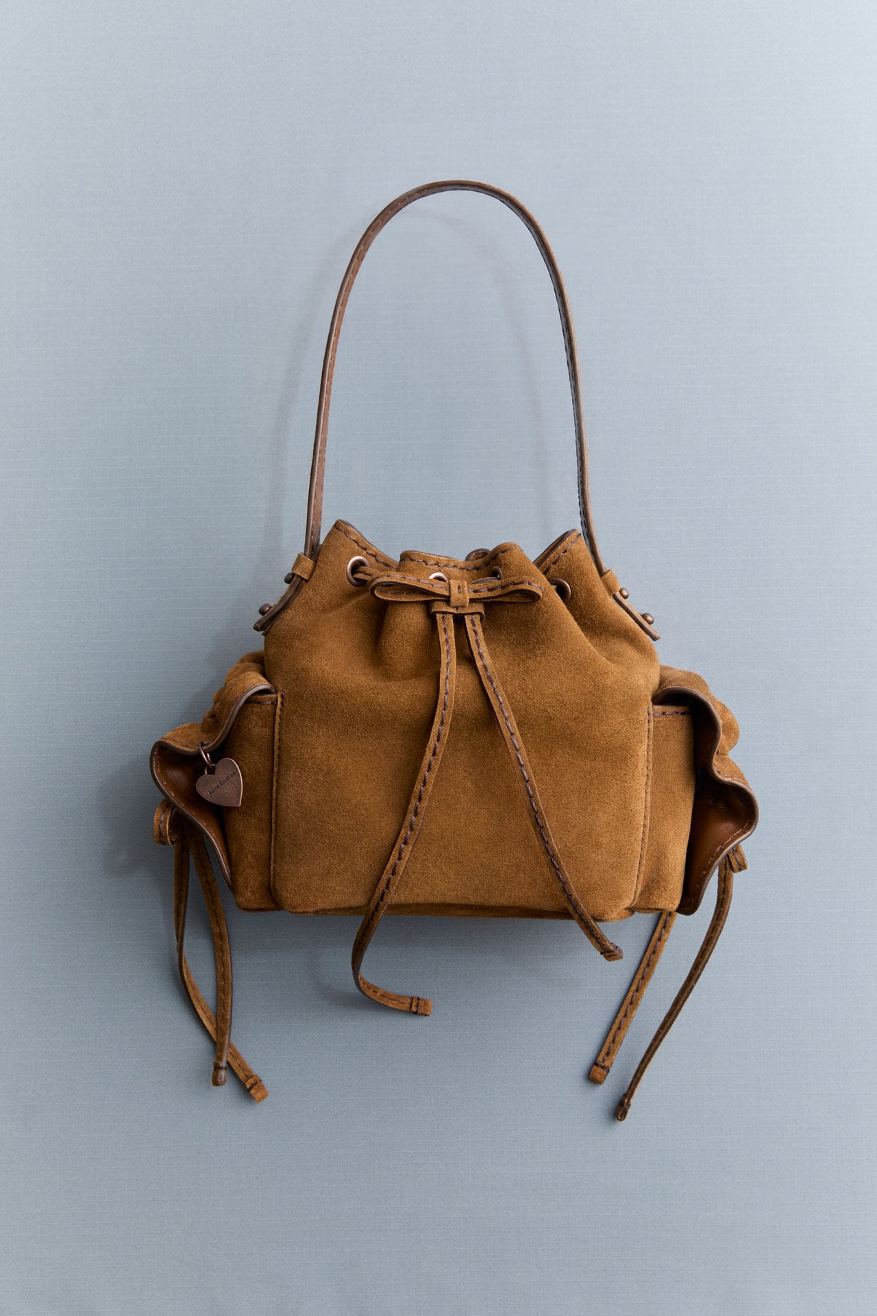 Acne Studios brown suede Multipocket bag.