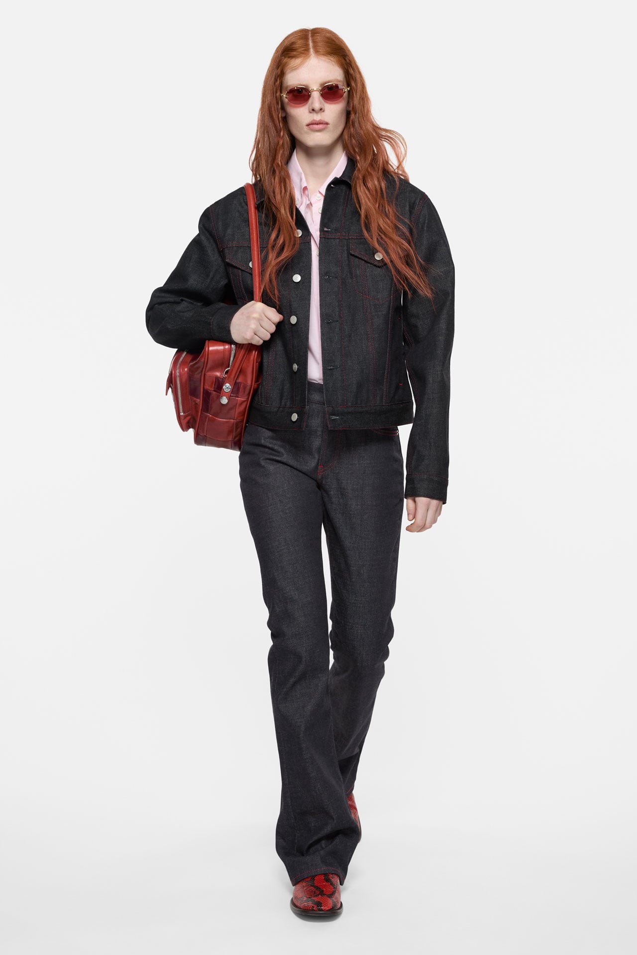 Acne Studios anniversary heritage dark blue matching denim jacket and jeans.