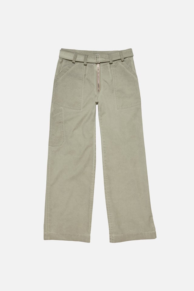 A showcase of the product: Acne Studios twill trousers.