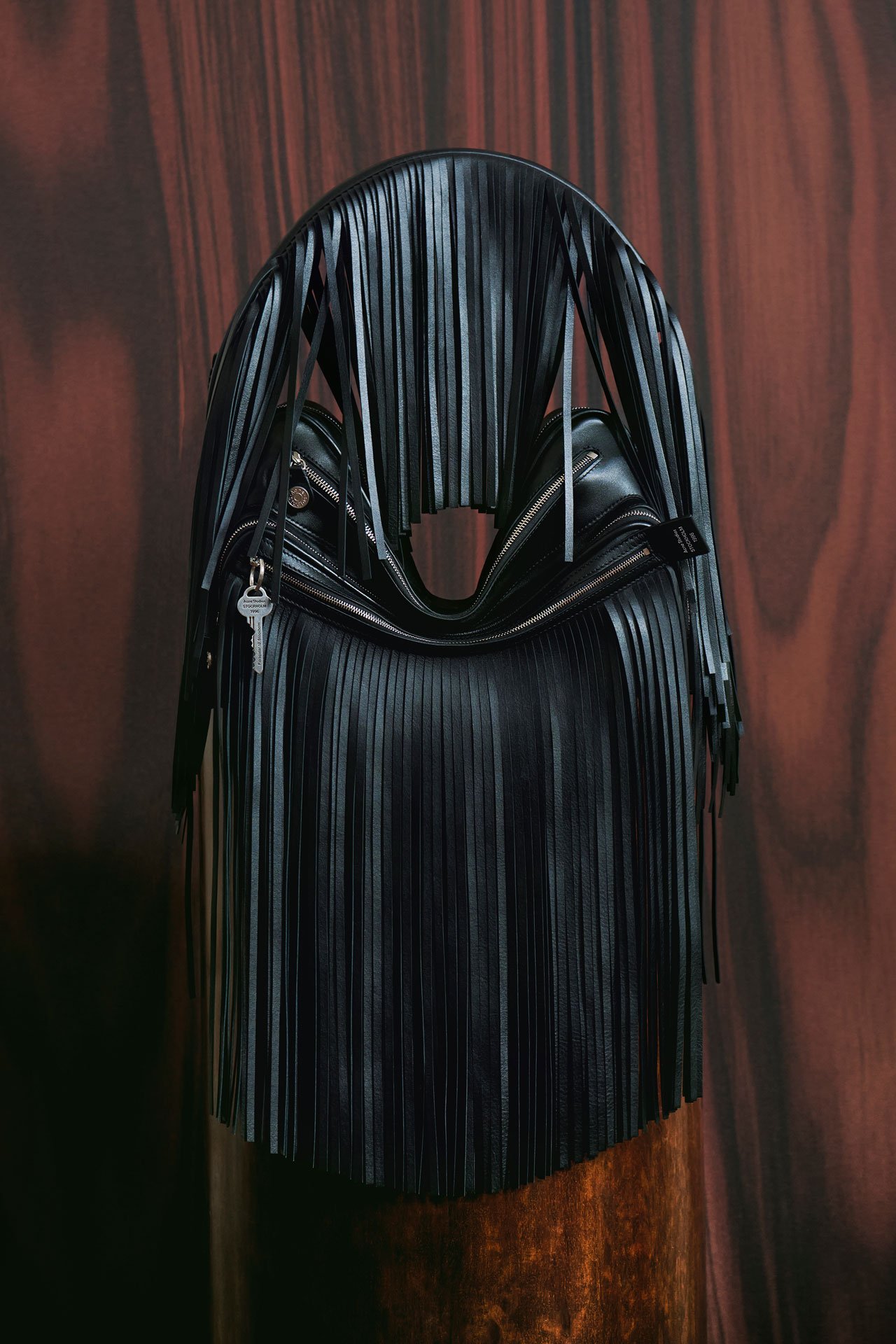 SS26 Acne Studios Paris Fashion Show big black Camero bag creative image.
