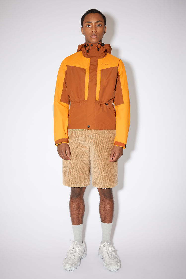 Acne Studios Color Block Jacket Cognac Brown/saffron Orange