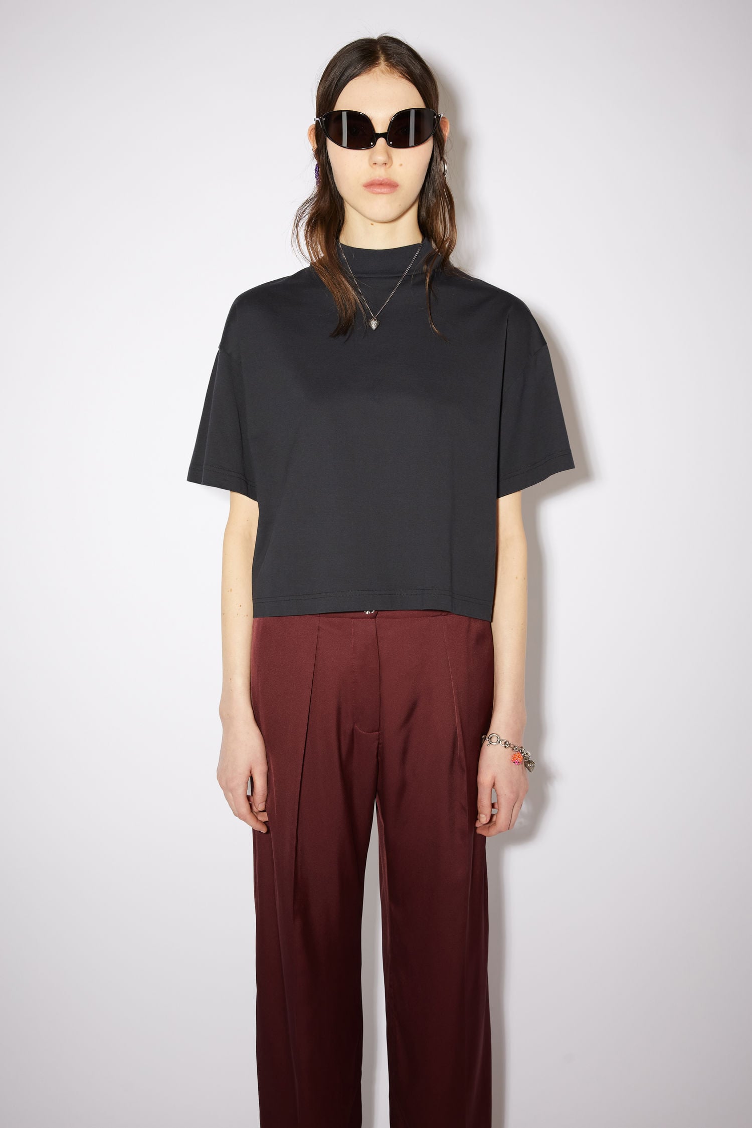Acne Studios - Boxy cropped t-shirt - Black
