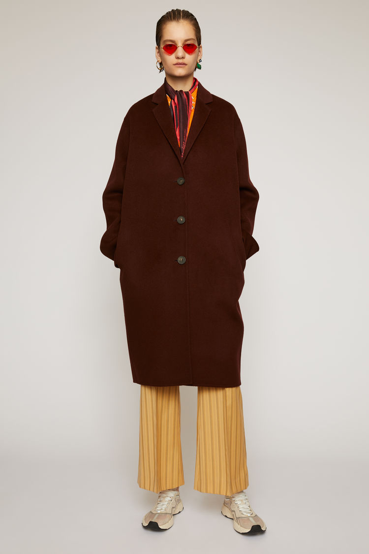 ACNE STUDIOS Single-breasted wool coat Maroon red
