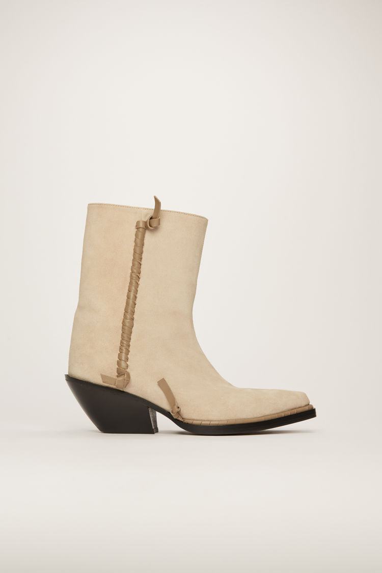 Acne Studios Suede Ankle Boots Beige