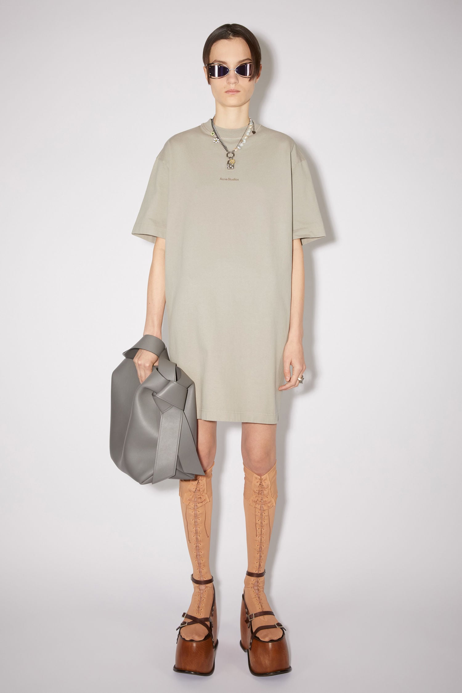 Logo t-shirt dress - Titanium grey
