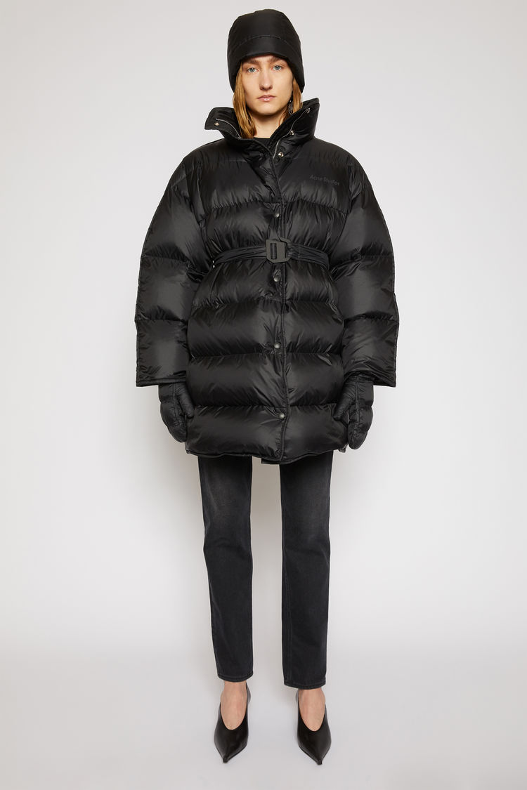 acne down filled coat black