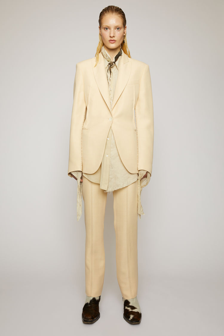 ACNE STUDIOS Blanket-stitch suit jacket Cream beige