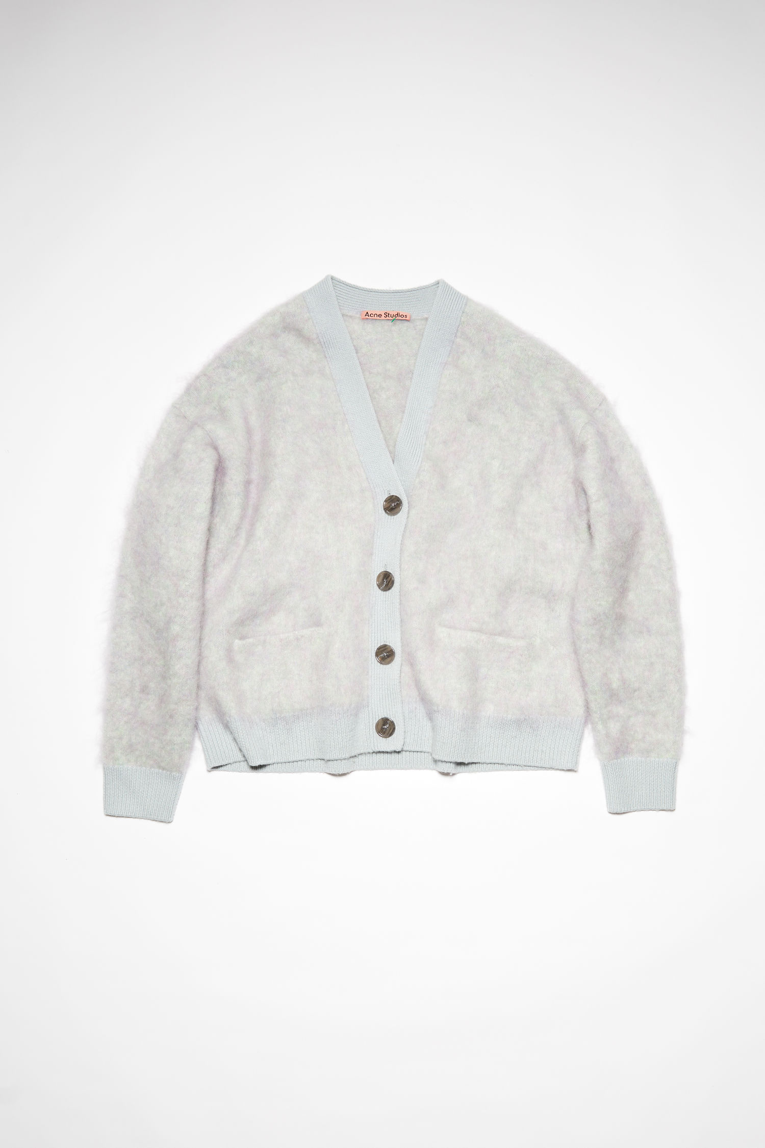 Wool mohair cardigan - Soft green melange