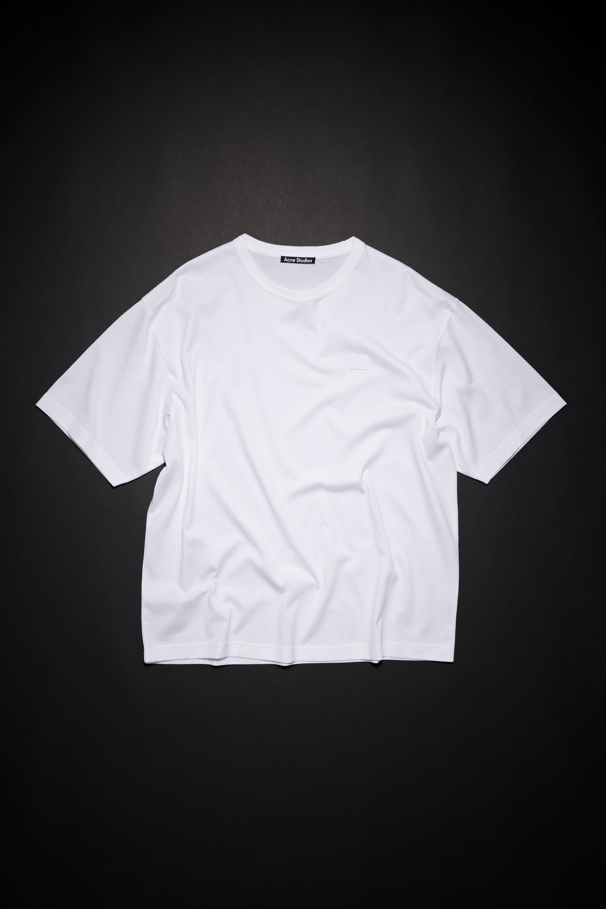 Acne Studios Men T-shirt In Cotone Con Logo In Optisches Weiss
