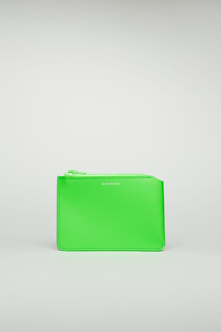 ACNE STUDIOS Logo-zip wallet Fluo green