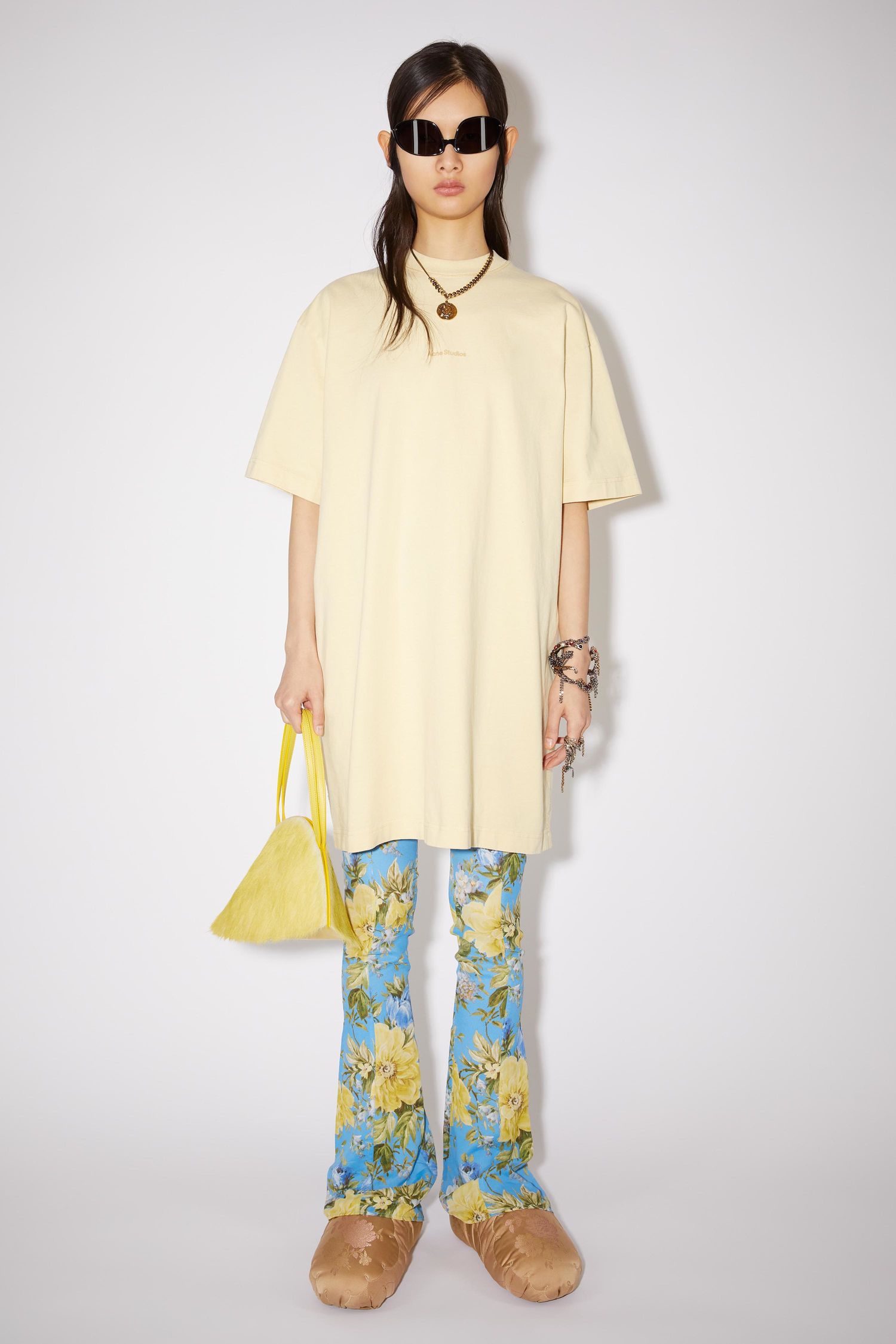 Logo t-shirt dress - Vanilla yellow