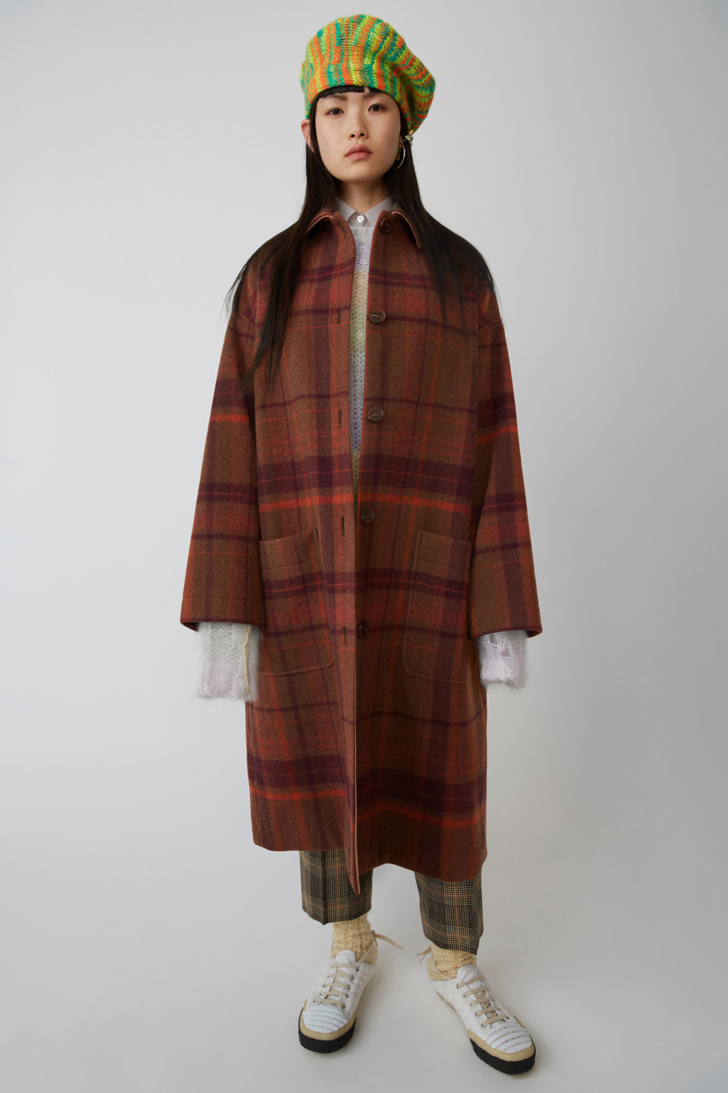 Acne Studios Long Cocoon Coat Brown/red