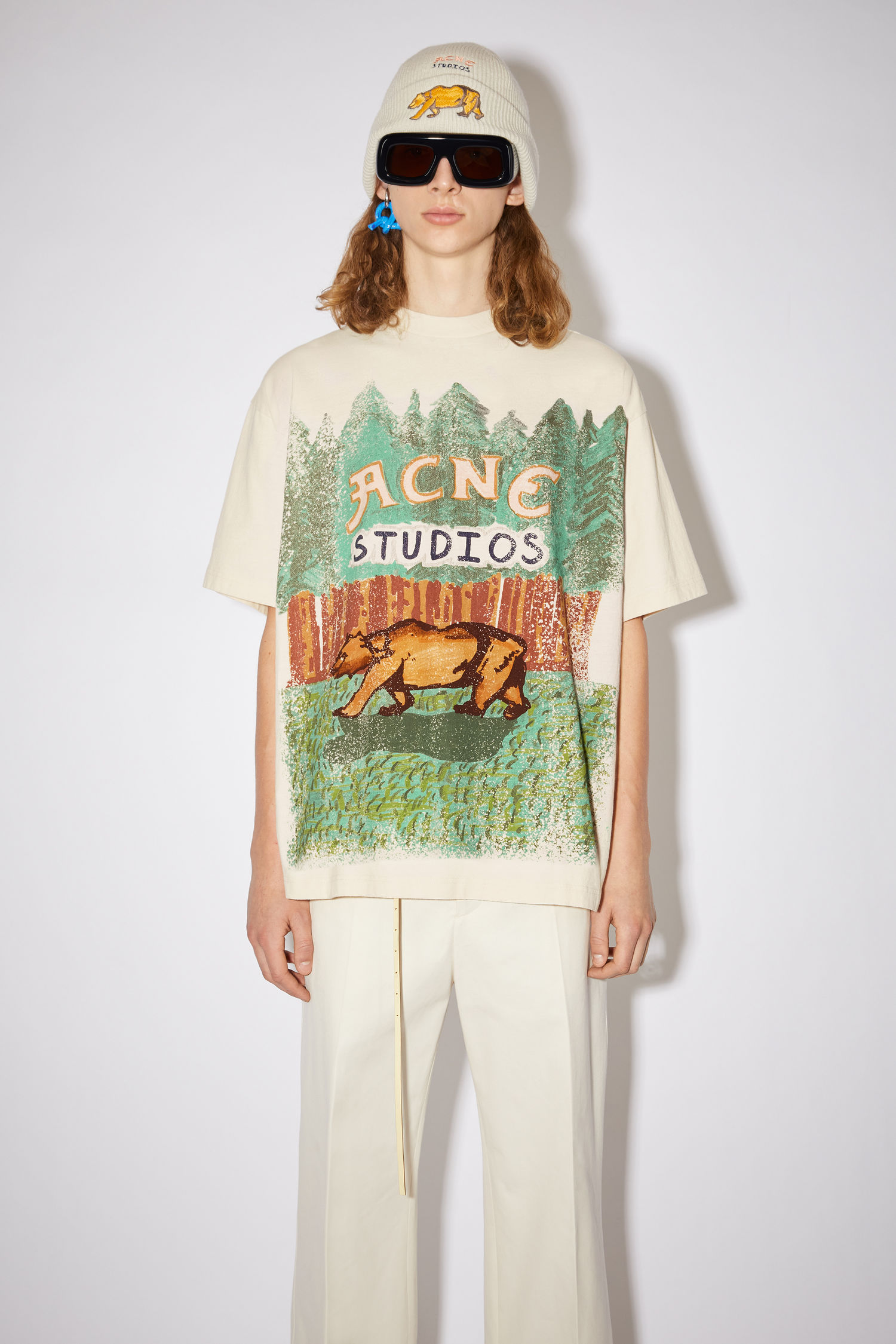 Acne Studios オーバーサイズtシャツ グリーン エクリュ