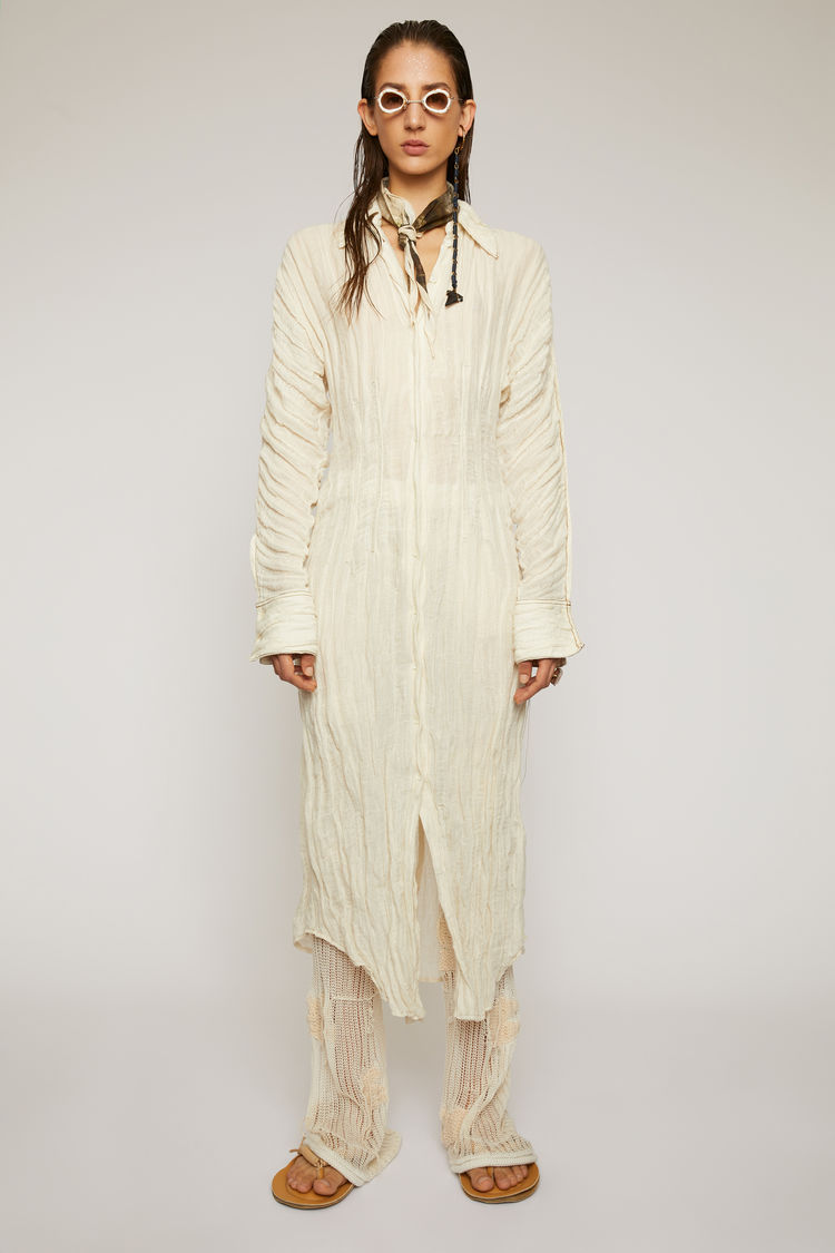 ACNE studious 2016 AW オフホワイト Acne Studios Crinkled Cotton-gauze Dress Ivory White