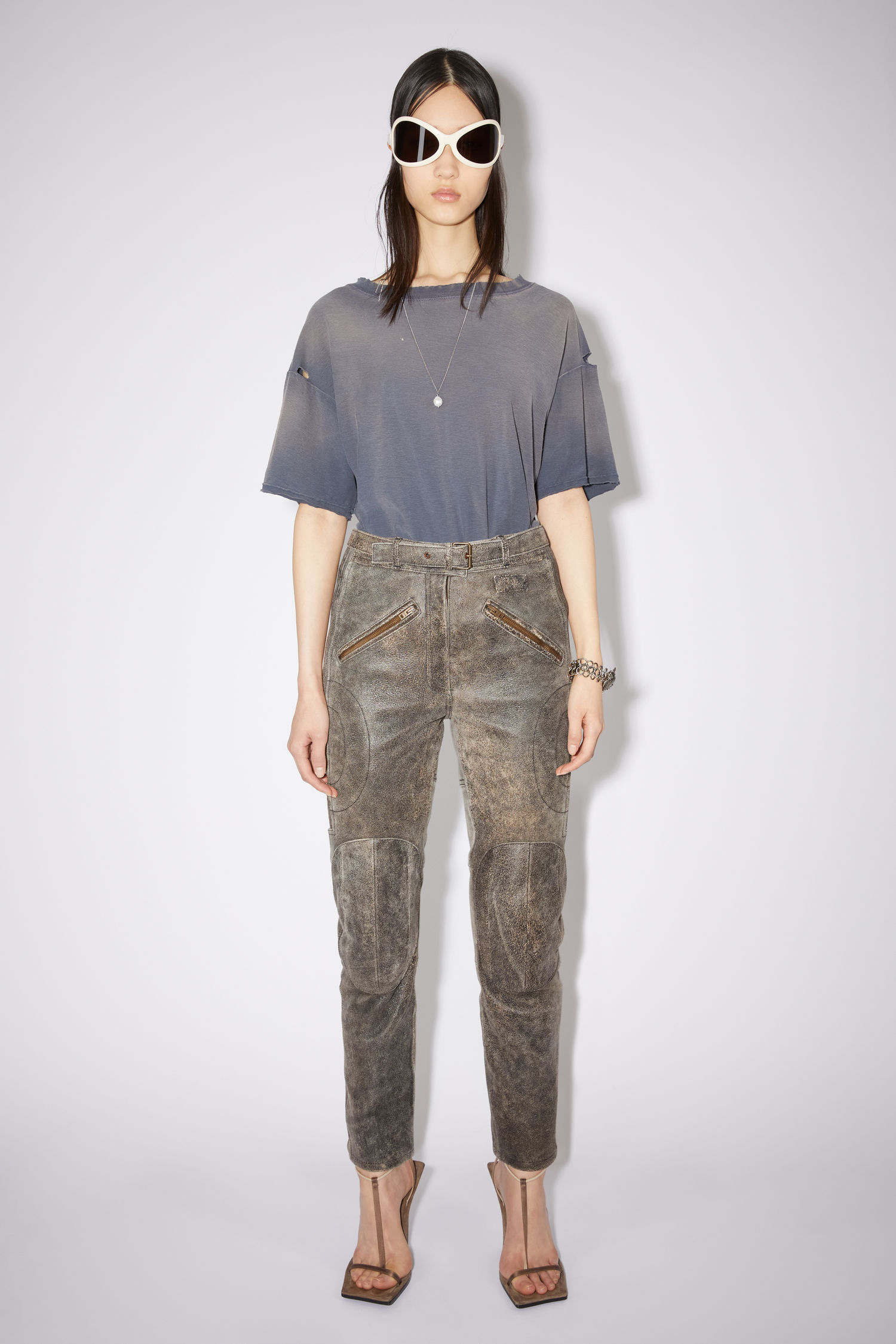 Acne Studios - Leather trousers - Black 