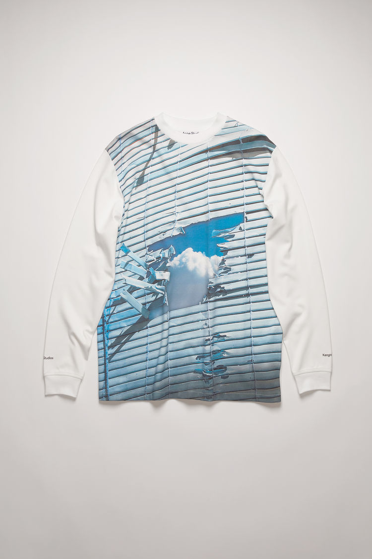 ACNE STUDIOS Surreal landscape-print t-shirt Optic White