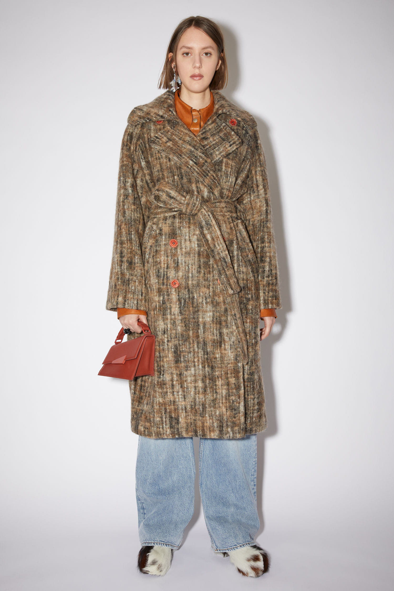 camel belted wool coat