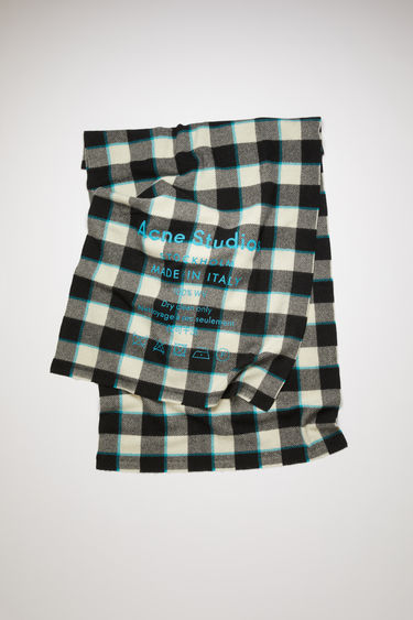 acne studios checked logo scarf