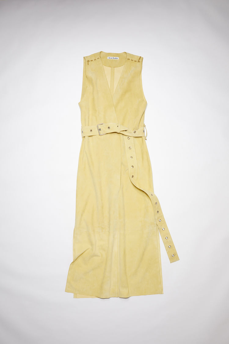 Acne Studios Suede Vest Dress In Beige | ModeSens
