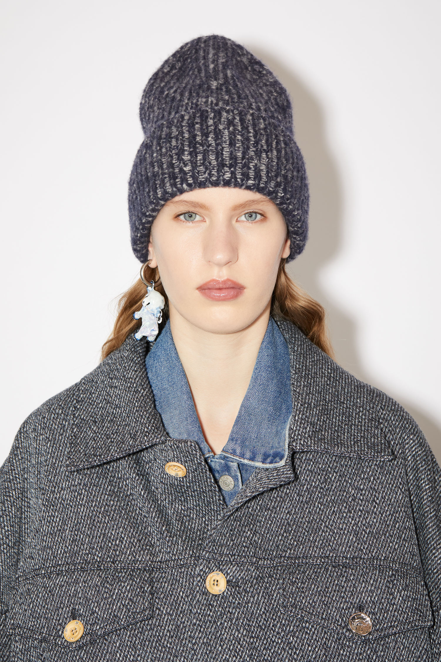 Acne Studios - Ribbed beanie hat - Navy 