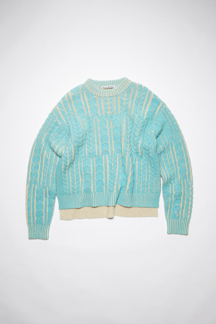 Acne Studios Crew Neck Wool-blend Jumper In Turquoise Blue