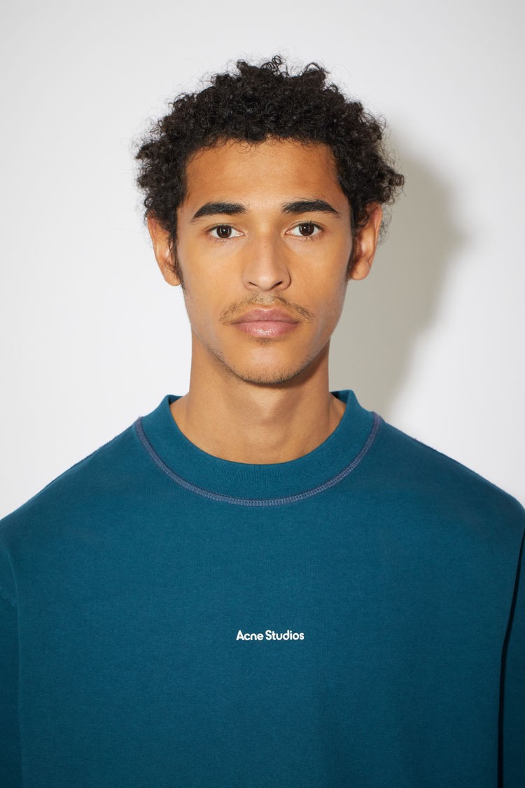 ACNE STUDIOS Reverse-logo t-shirt Deep petrol
