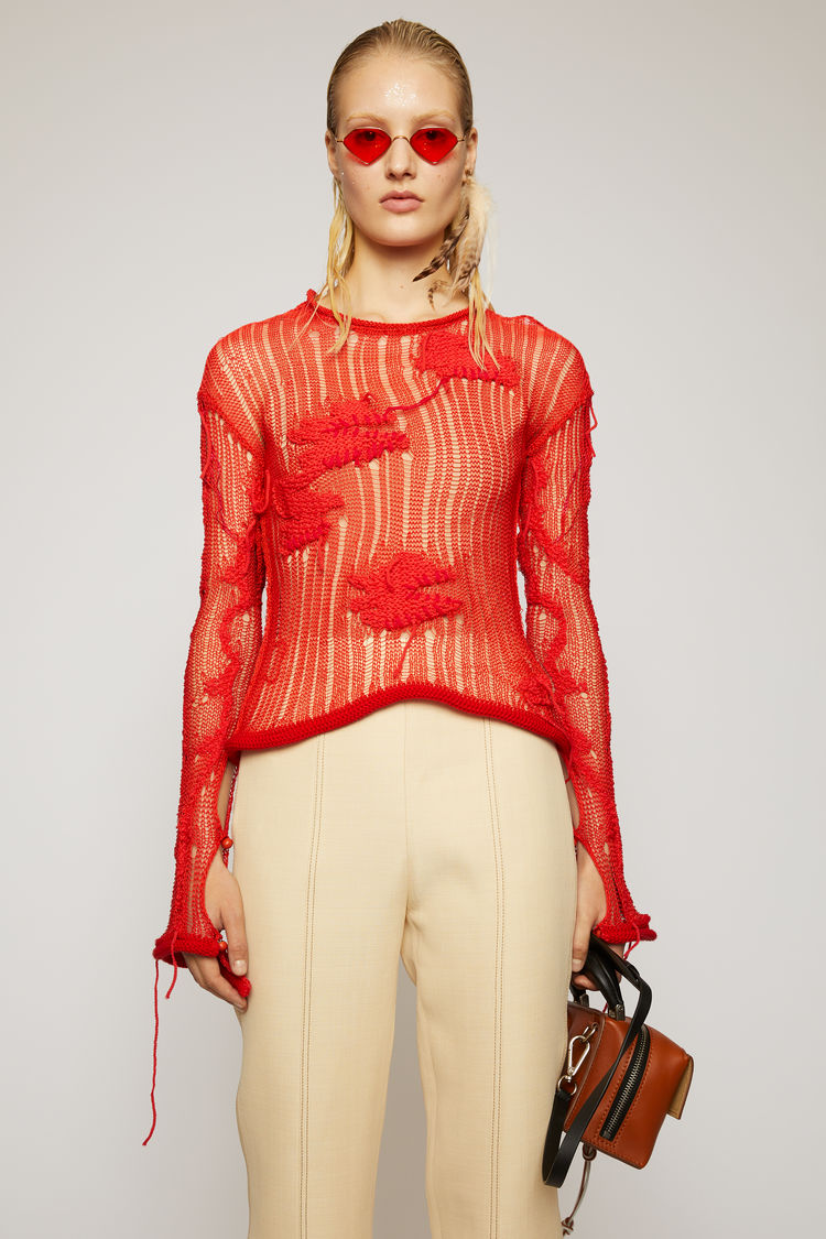 Acne Studios Flower-knit Sweater Red