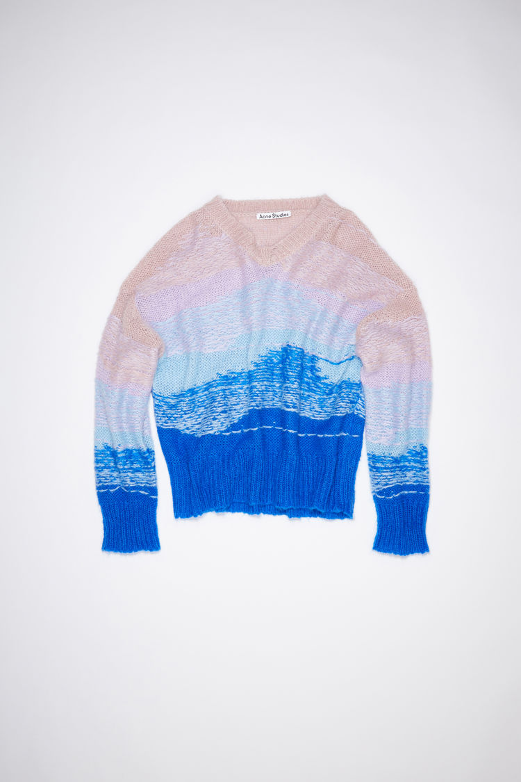 Acne Studios Fn-wn-knit000440 Blue/multi Gradient Knit Sweater In Blue,multi