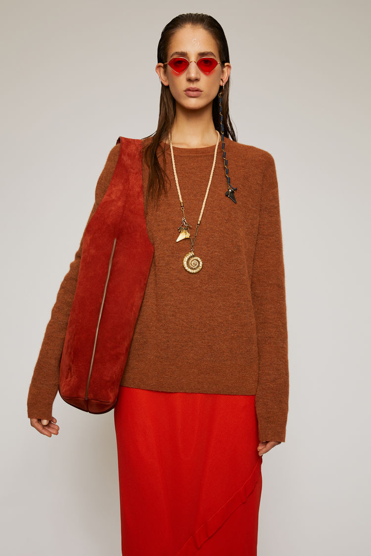 Acne Studios Crewneck Sweater Cognac Brown
