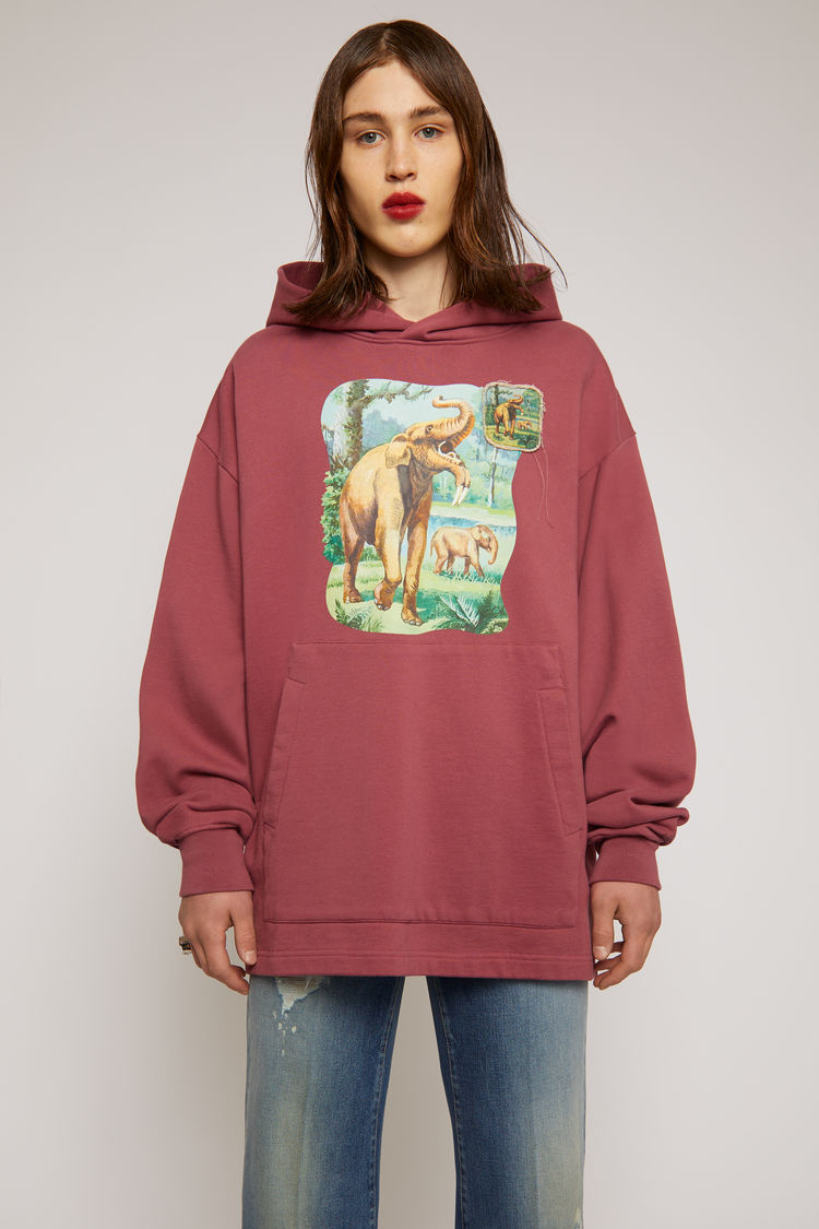 Elephant Print Hooded Sweatshirt