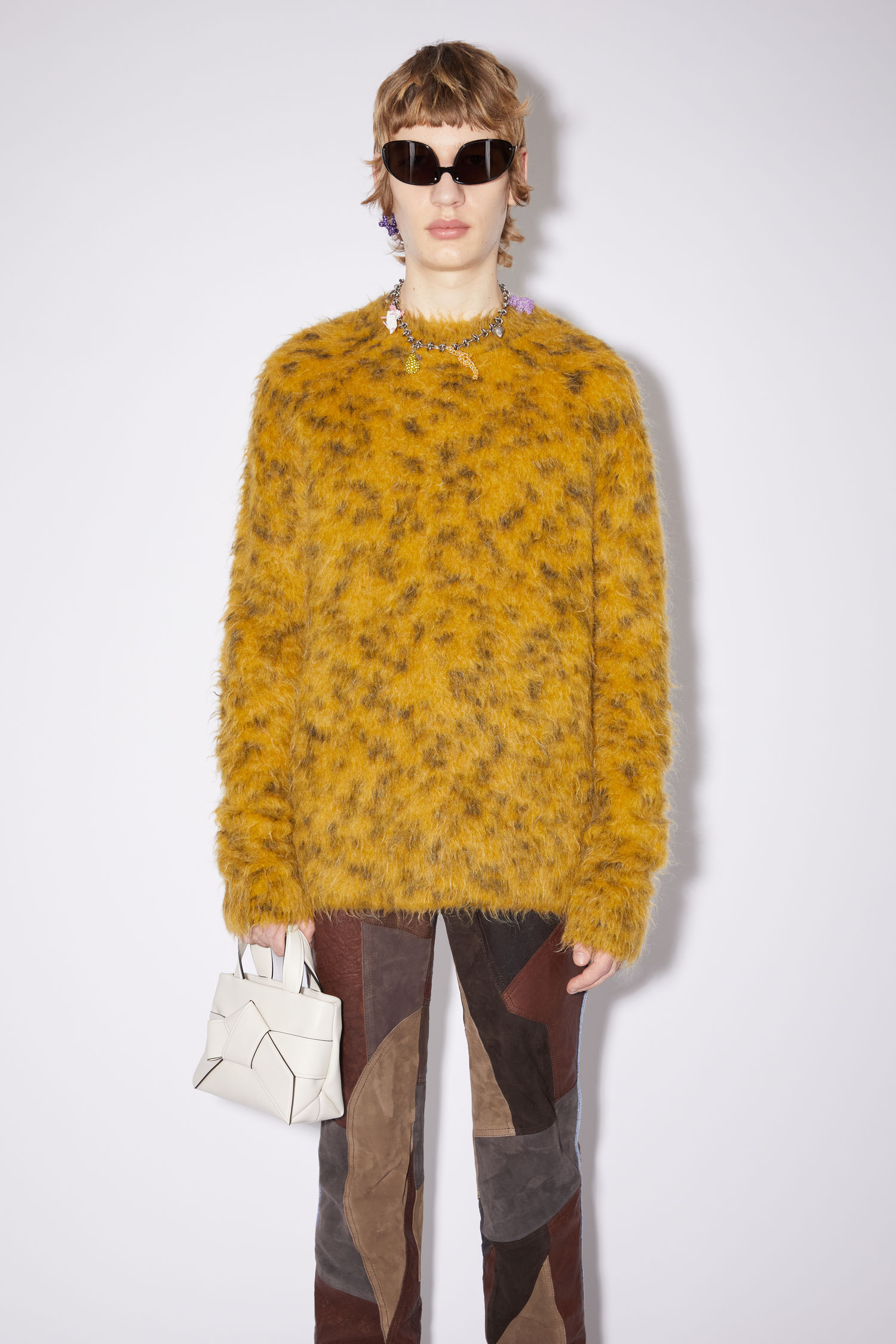 Acne Studios Jacquard Crewneck Sweater Yellow - M