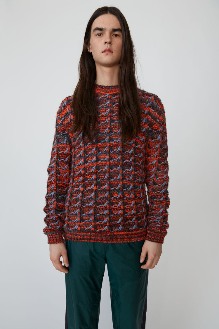 Acne Studios Tuck-knit Sweater Rosewood/red Melange
