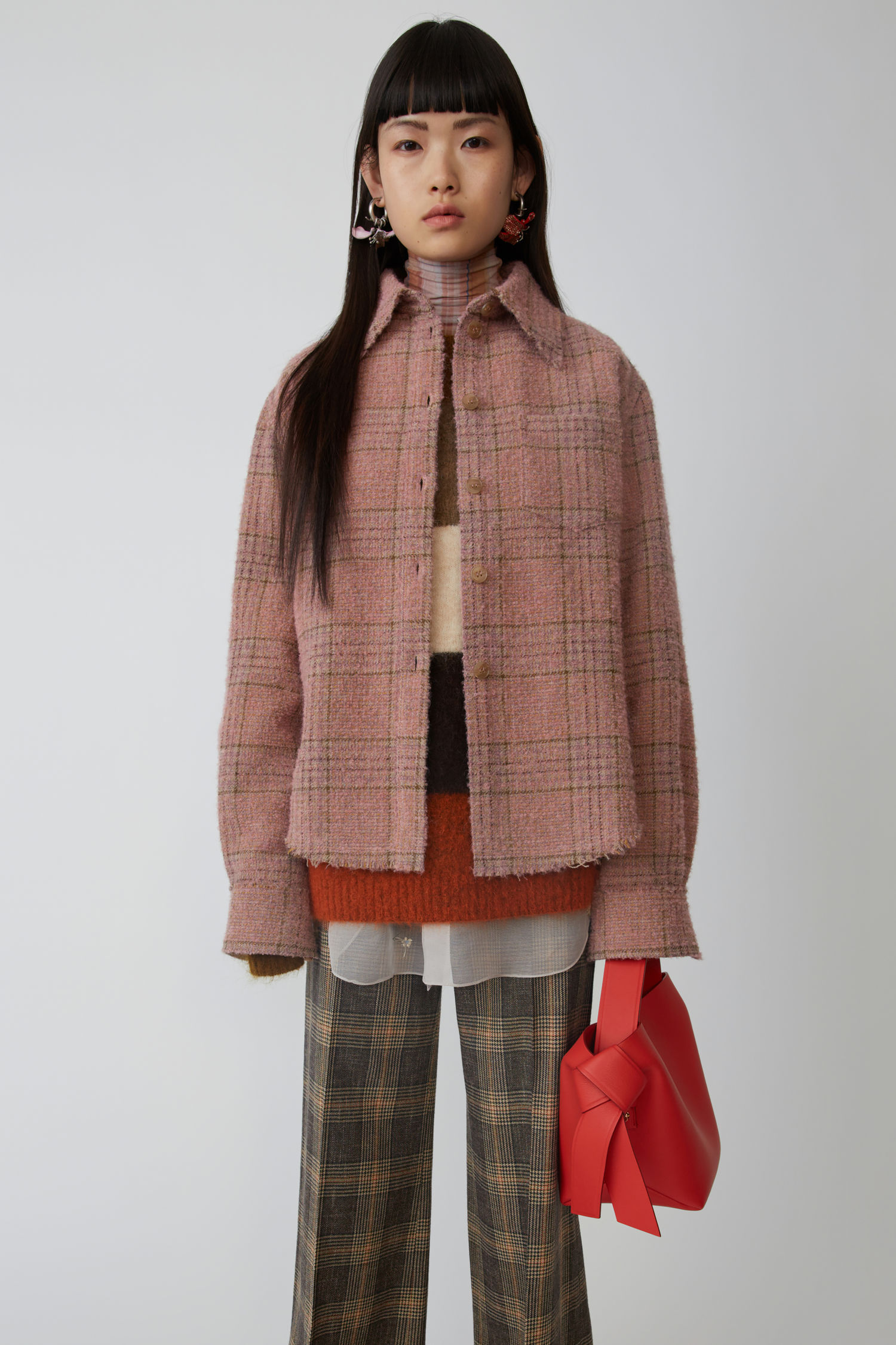 ACNE STUDIOS Checked shirt pink/brown