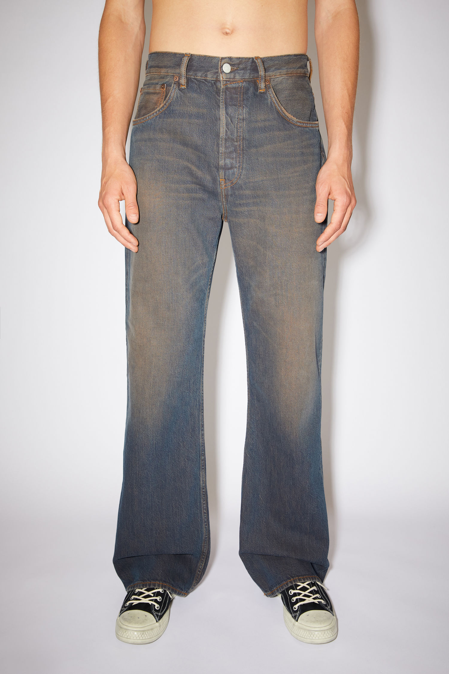 아크네 스튜디오 청바지 Acne Studios Loose bootcut jeans - Blue/brown