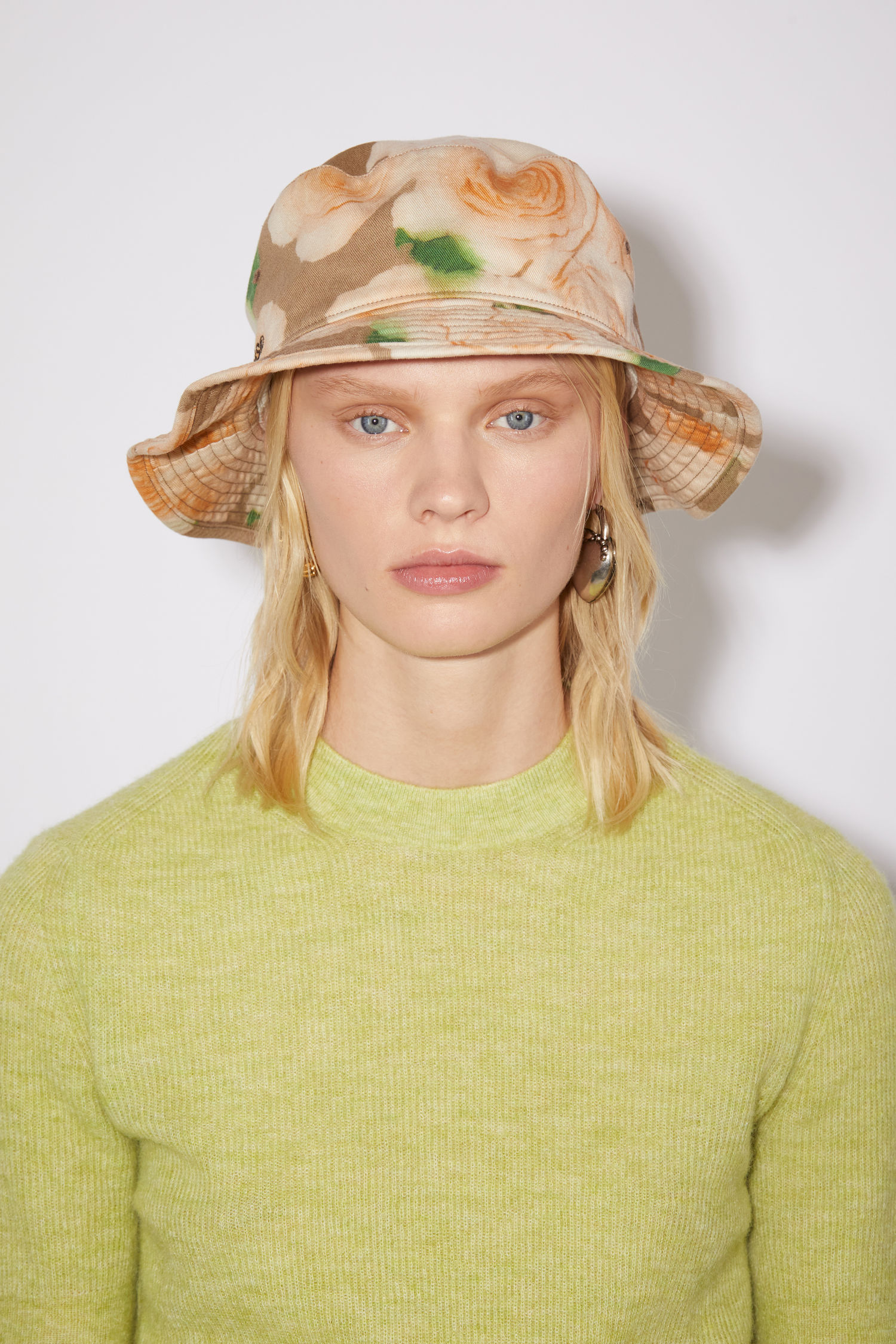 Rose print bucket hat - Peach orange