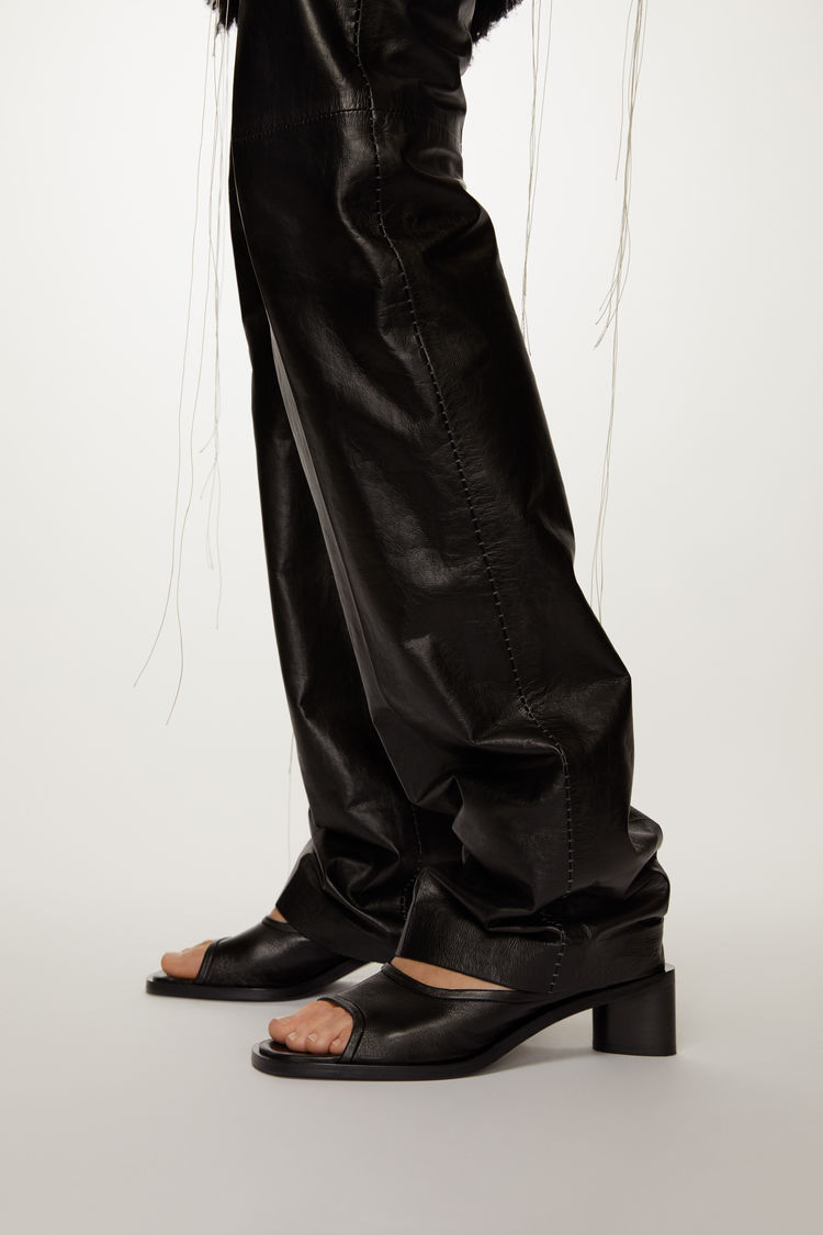 ACNE STUDIOS Open-toe leather mules Black/black