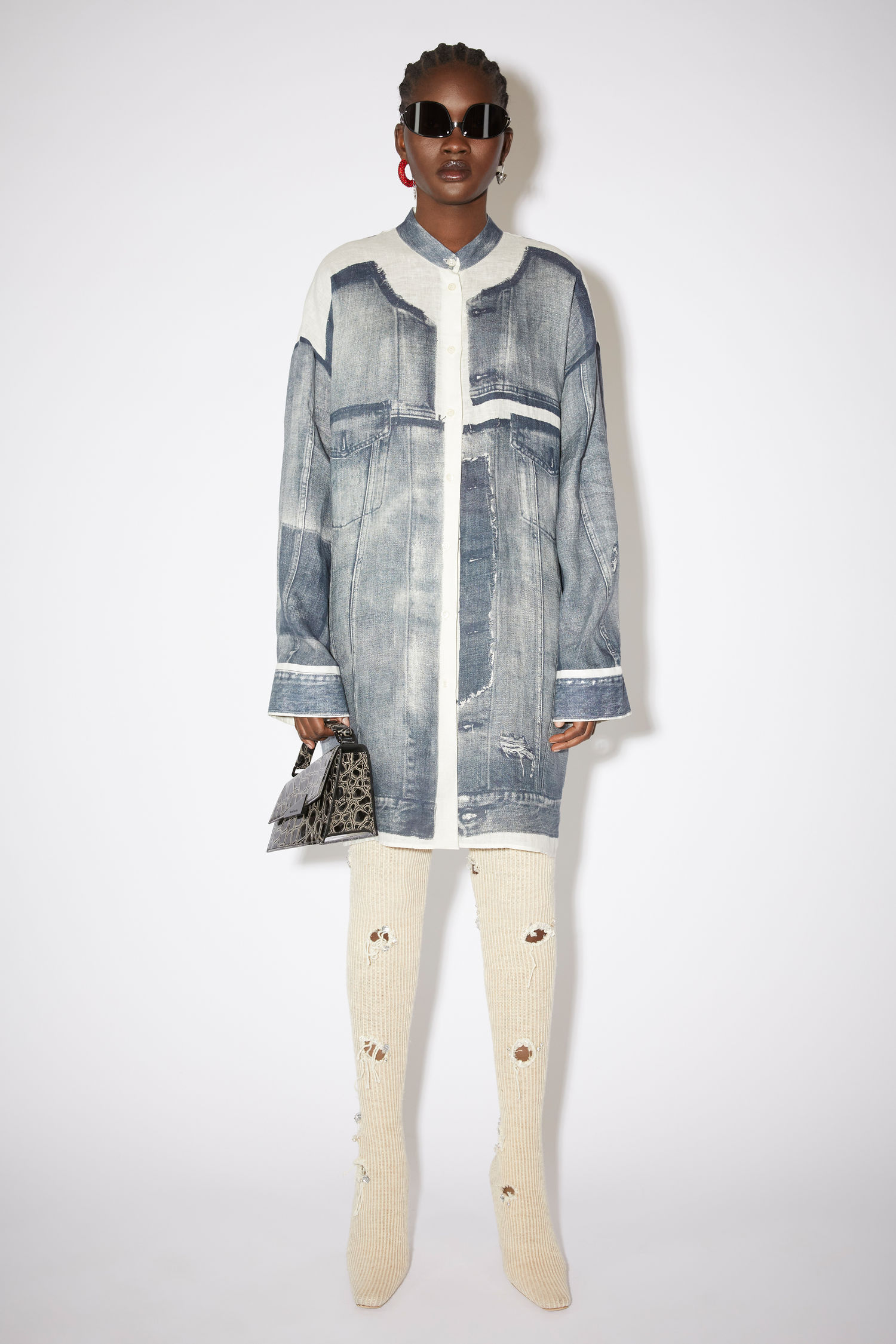 Acne Studios - Denim print shirt dress 