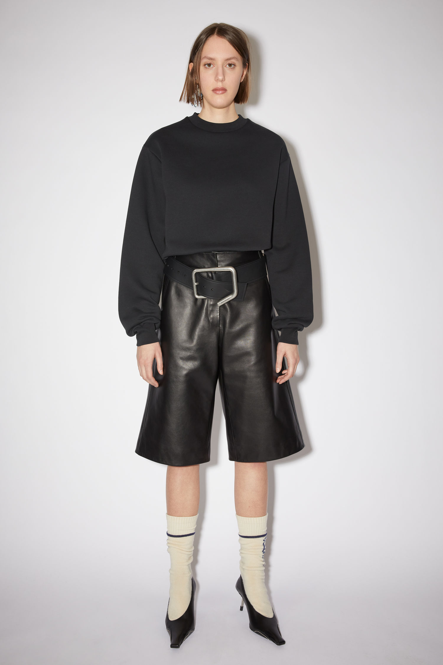 Acne Studios - Lined leather shorts - Black