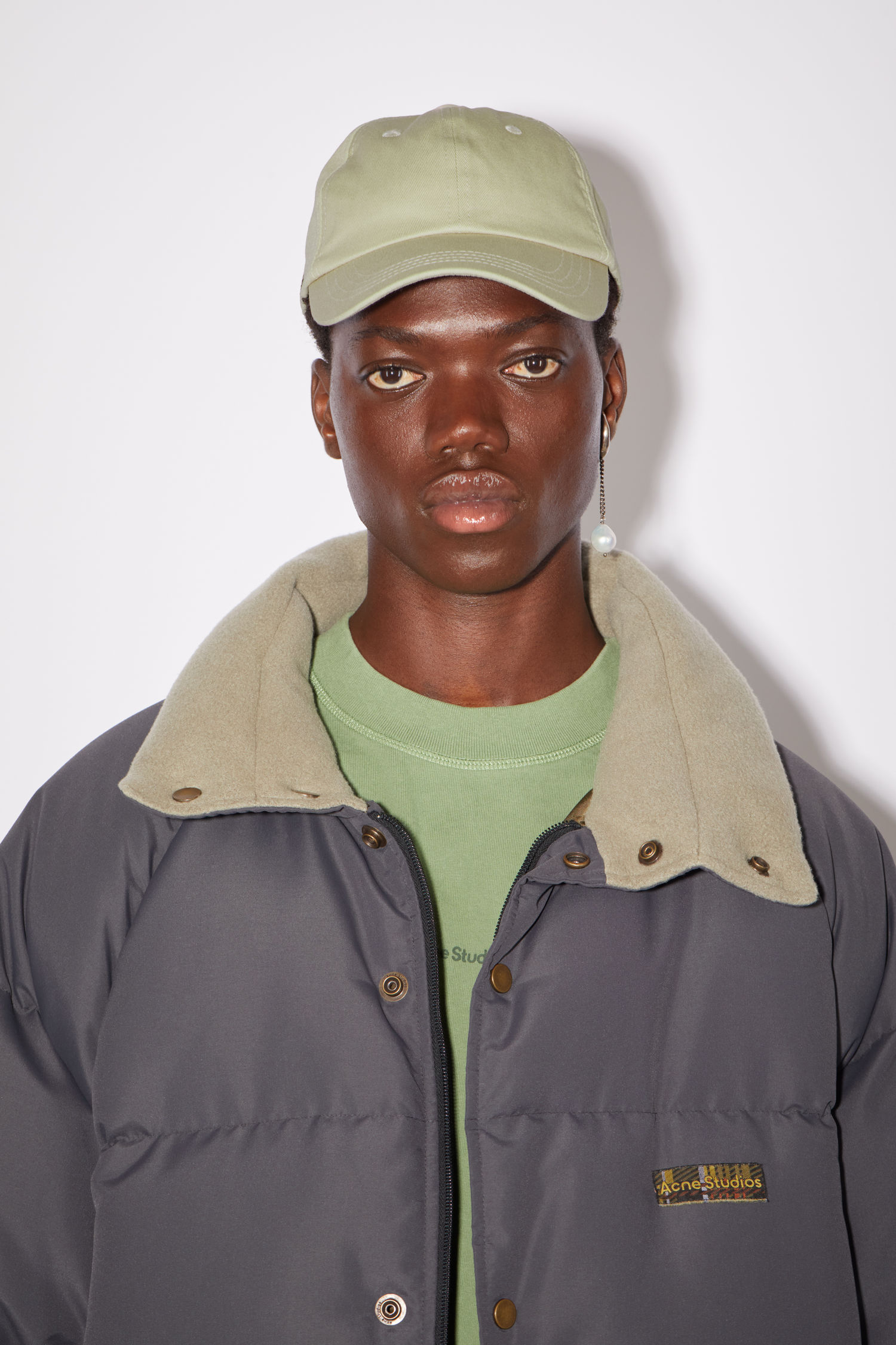 charcoal grey puffer jacket