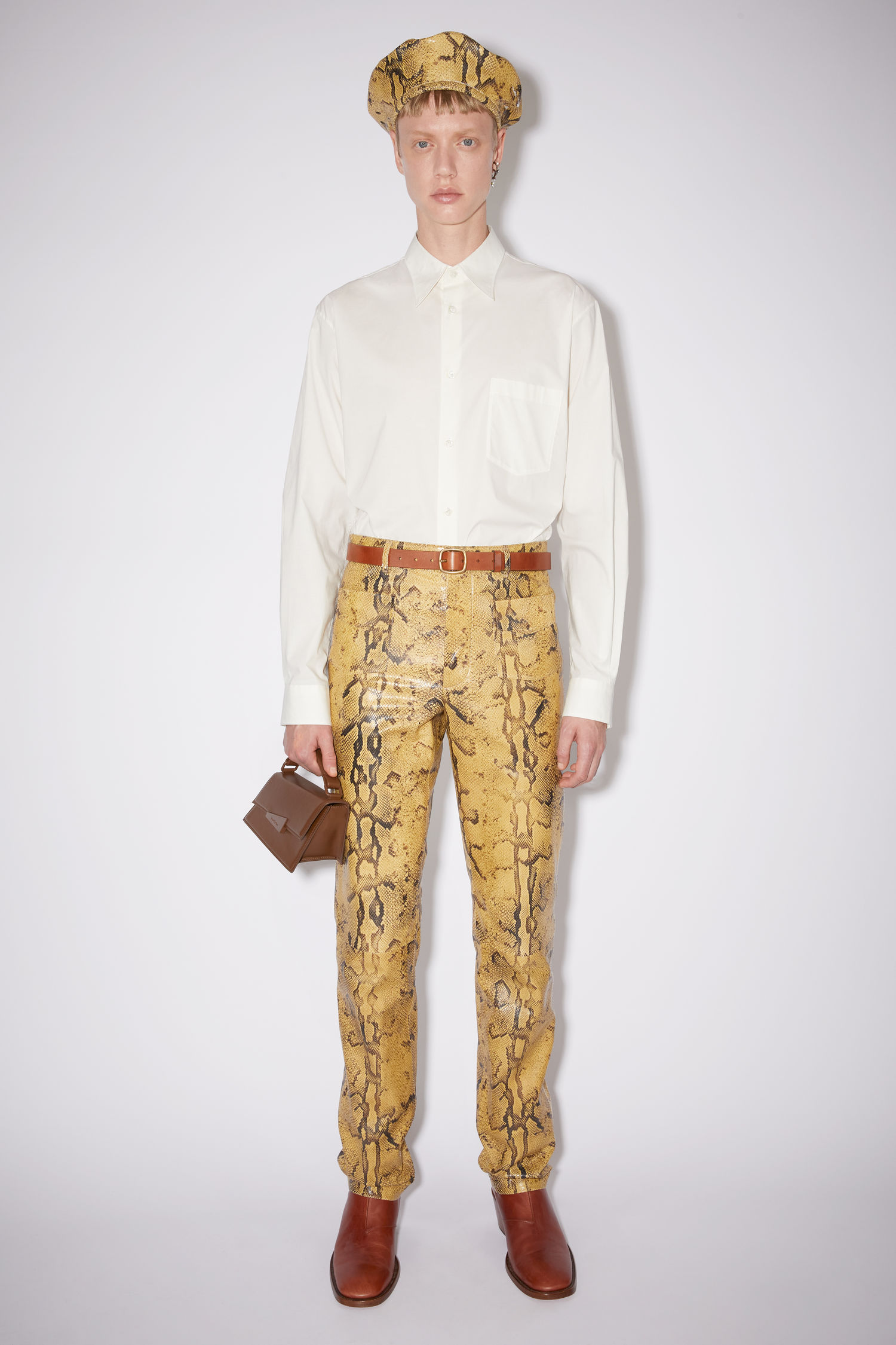 Acne Studios - Leather trousers - Beige 