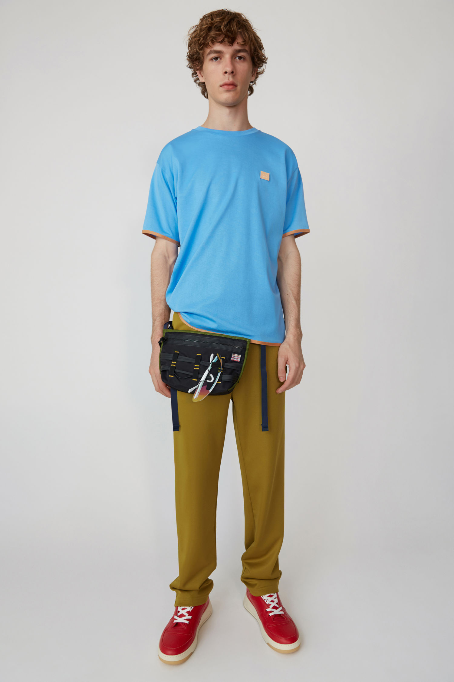 acne studios contrasting t-shirt aqua blue