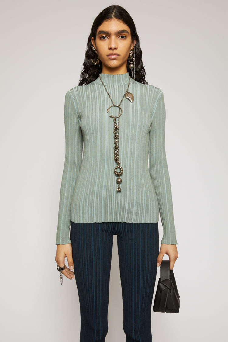 ACNE STUDIOS Mock neck ribbed sweater Dusty green