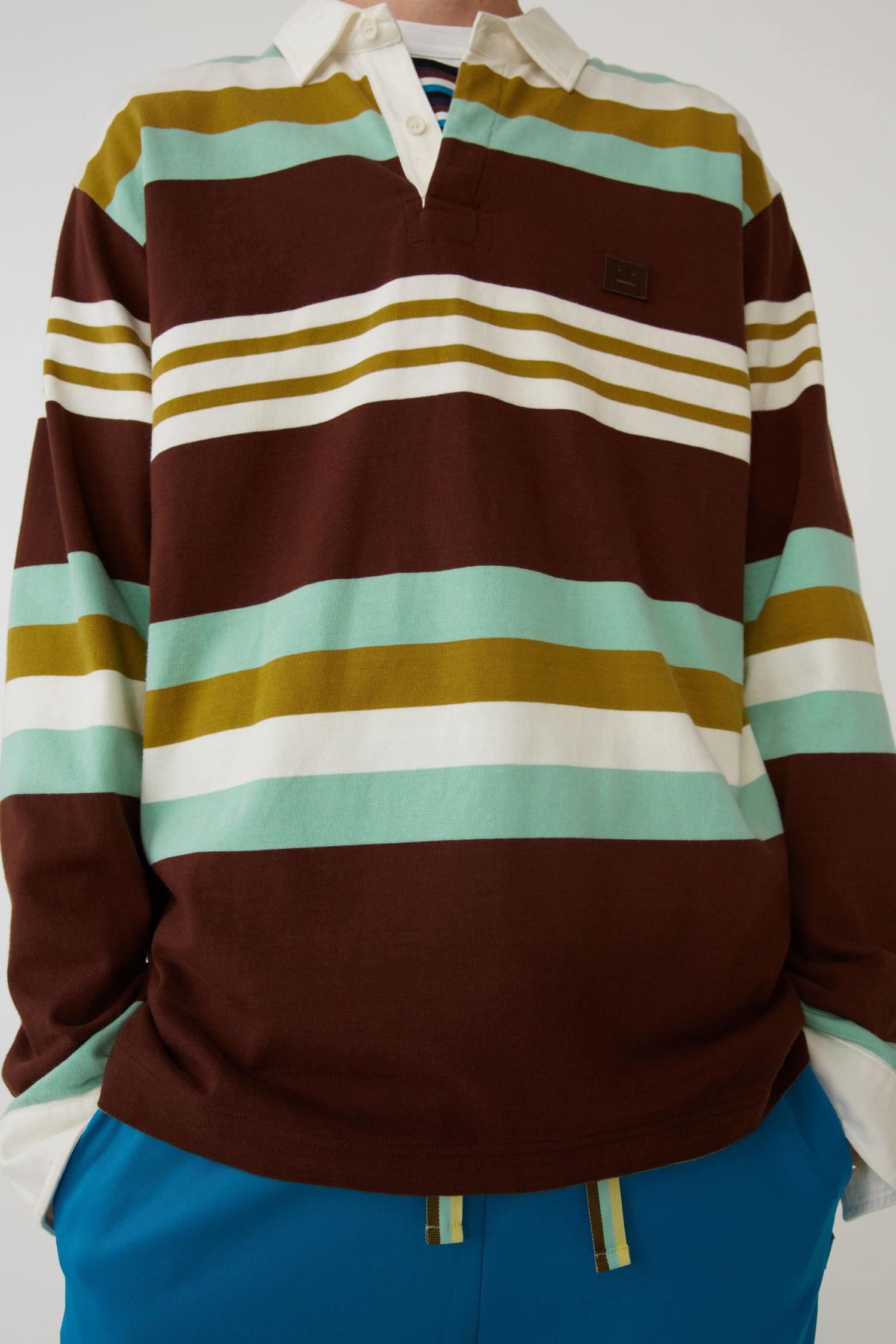 ACNE STUDIOS Rugby shirt brown/mint