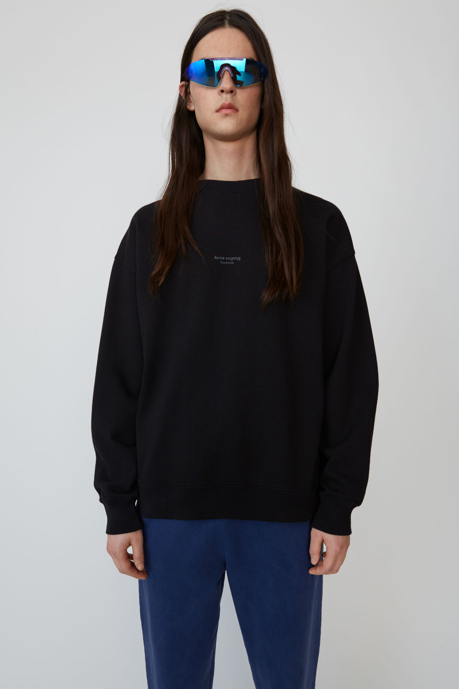 acne garment dyed sweatshirt black
