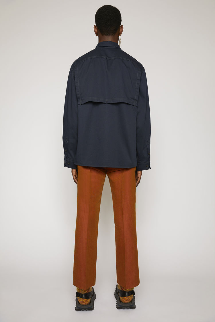 Acne Studios Cotton Twill Overshirt Navy